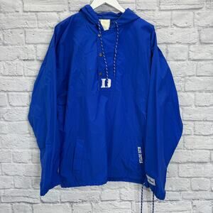 VTG 90s Duke University Blue Devils Jacket Rain Windbreaker Pullover Mens Large